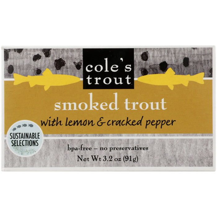 COLES: Trout Smoked Lemon Cracked Pepper, 3.2 OZ