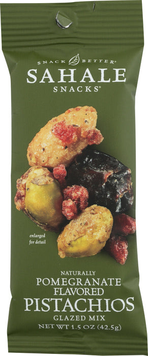 SAHALE SNACKS: Naturally Pomegranate Flavored Pistachios Glazed Mix, 1.5 oz
