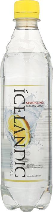 ICELANDIC GLACIAL: Water Sparkling Sicilian Lemon, 16.9 fo