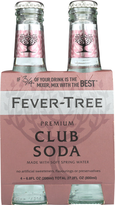 FEVER-TREE: Club Soda Bottle 4x6.8 oz Bottles, 27.2 Oz