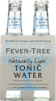 FEVER-TREE: Naturally Light Tonic Water 4x6.8 oz Bottles, 27.2 oz - No Brand For Less
