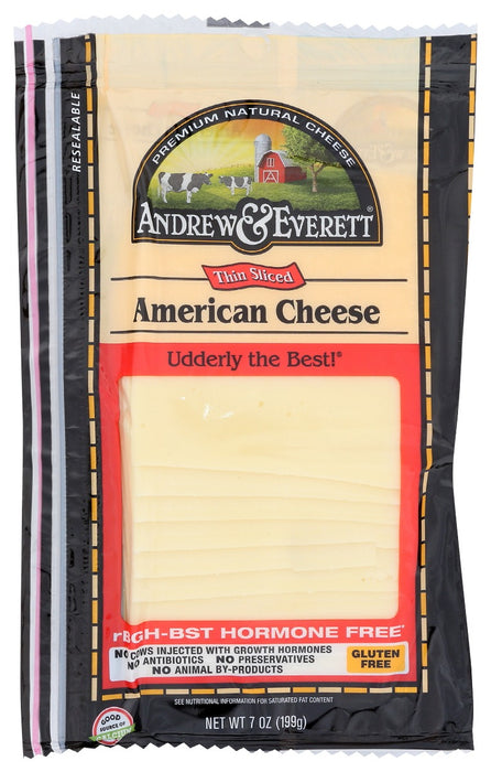 ANDREW & EVERETT: White American Cheese Sliced, 7 oz