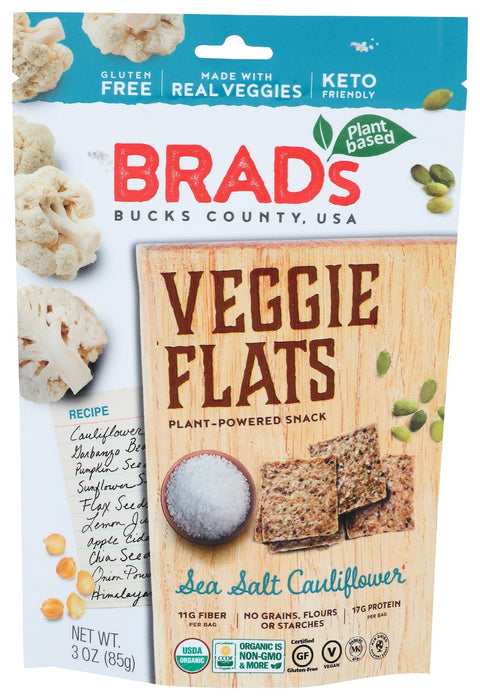 BRADS PLANT BASED: Veggie Flats Sea Salt Cauliflower, 3 oz