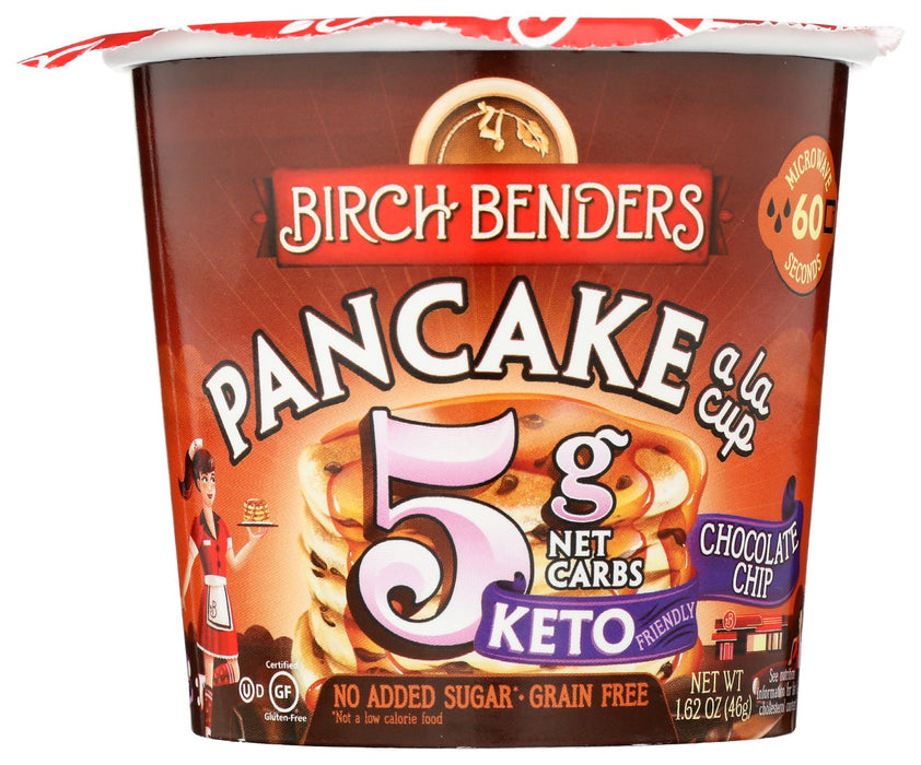 BIRCH BENDERS: Chocolate Chip Pancake Cup, 1.62 oz