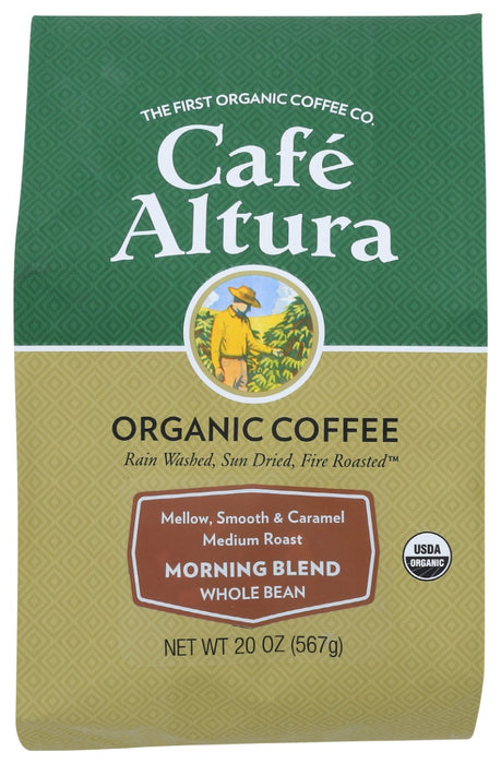CAFE ALTURA: Organic Morning Blend Whole Bean Coffee, 1.25 lb