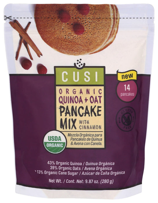 CUSI WORLD: Quinoa Oat Pancake Mix Cinnamon, 9.87 oz
