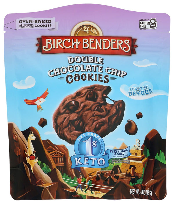 BIRCH BENDERS: Double Chocolate Chip Cookies, 4 oz