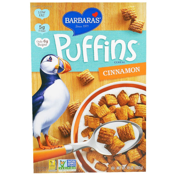 BARBARAS: Cinnamon Puffins Cereal, 10 oz