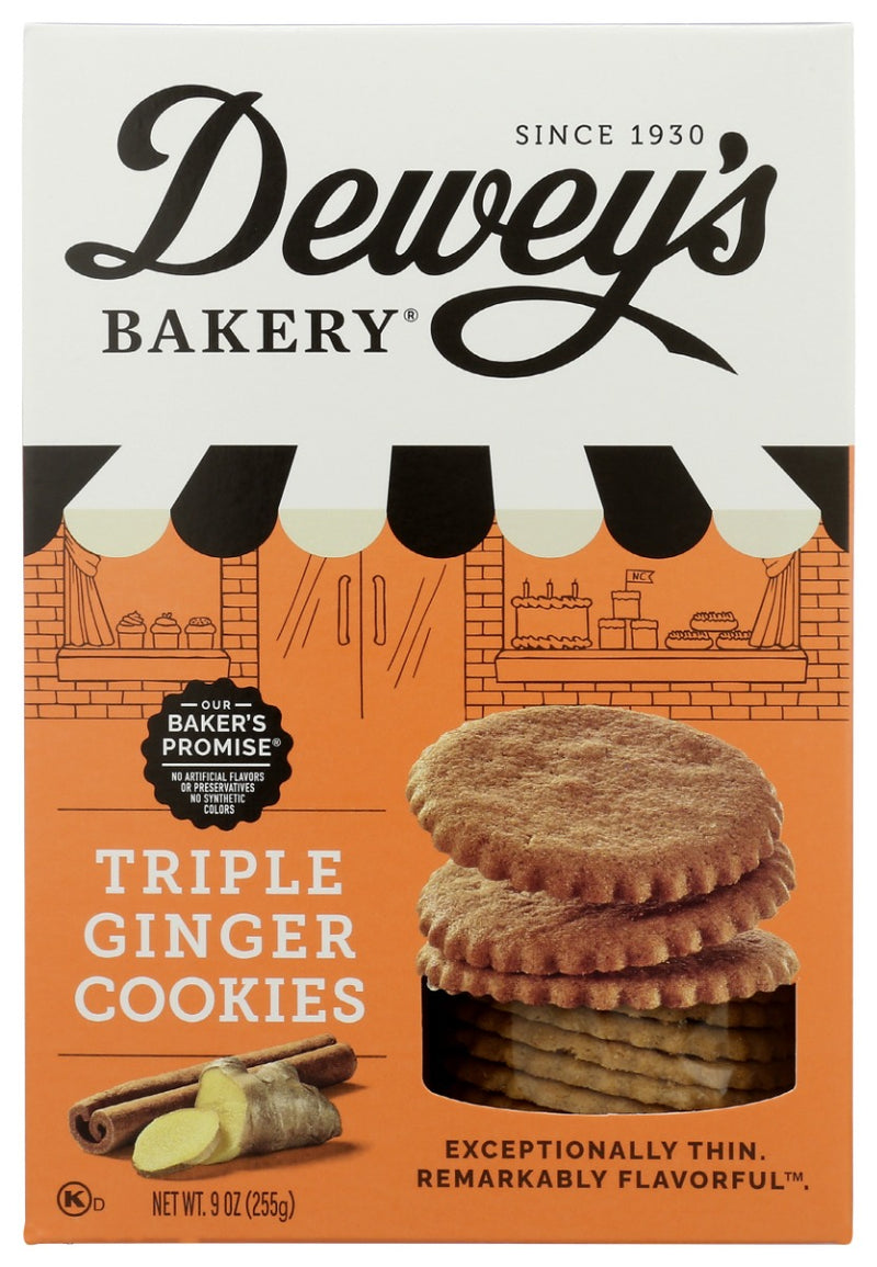 DEWEYS: Triple Ginger Cookies, 9 oz - No Brand For Less