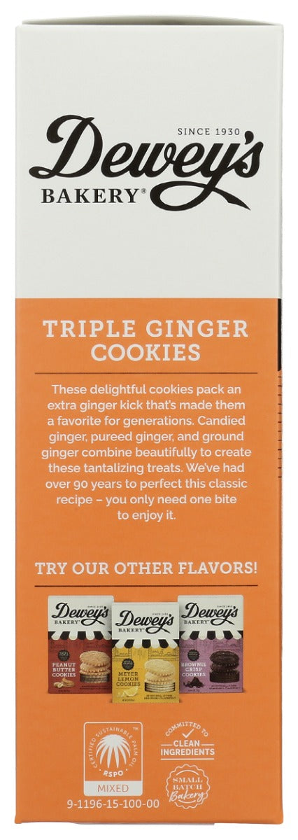 DEWEYS: Triple Ginger Cookies, 9 oz - No Brand For Less