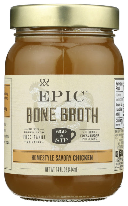 EPIC: Homestyle Savory Chicken Bone Broth, 14 oz