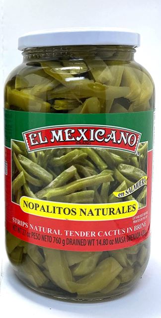 EL MEXICANO: Natural Tender Cactus In Brine, 27 oz - No Brand For Less 