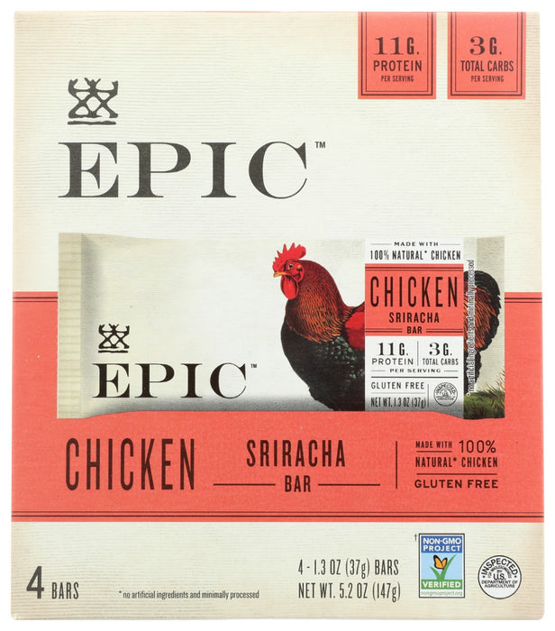 EPIC: Chicken Sriracha Bars 4Pk, 5.2 oz