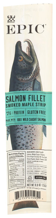 EPIC: Salmon Fillet Smoked Maple Strip, 0.8 oz
