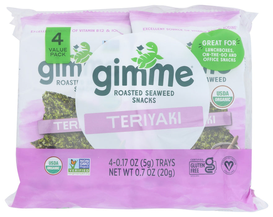 GIMME: Roasted Seaweed Teriyaki 4Pack, 0.68 oz