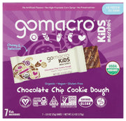 GOMACRO: Chocolate Chip Cookie Dough Kids Bar 7Pk, 6.3 oz - No Brand For Less