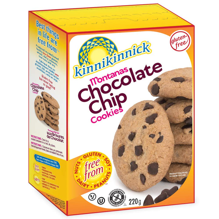 KINNIKINNICK: Montanas Chocolate Chip Cookies Gluten Free, 8 oz