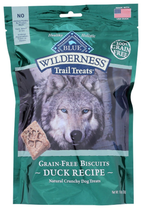 BLUE BUFFALO: Wilderness Trail Treats Dog Treat Duck Biscuits, 10 oz