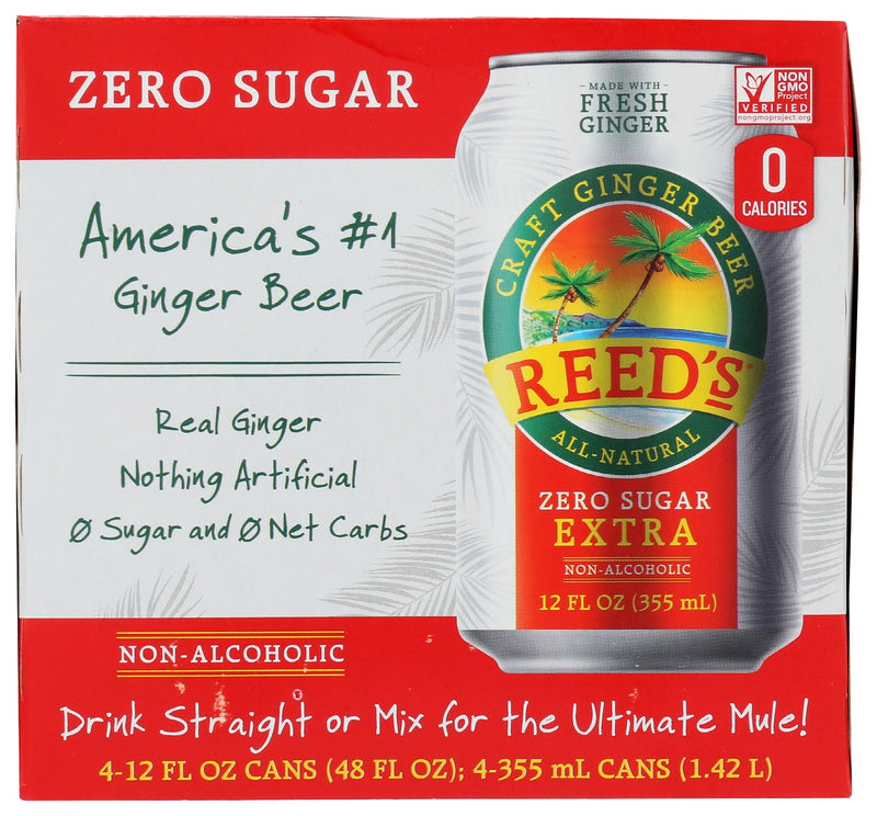 REEDS: Soda Ginger Extra Zero, 48 fo