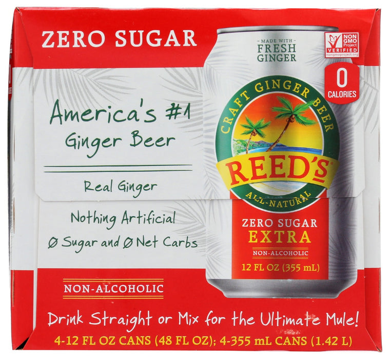 REEDS: Soda Ginger Extra Zero, 48 fo