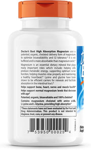 DOCTORS BEST: High Absorption Magnesium 100 mg, 120 tb - No Brand For Less