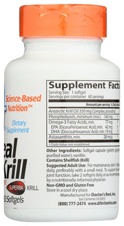 DOCTORS BEST: Real Krill 350Mg, 60 sg - No Brand For Less