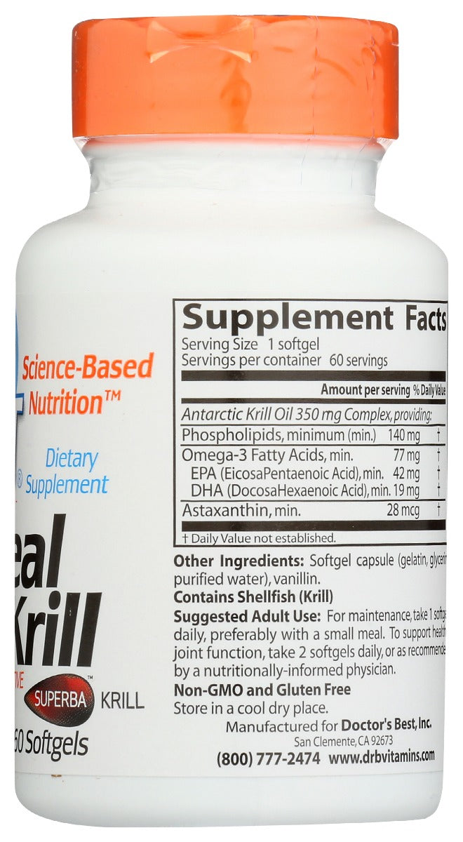 DOCTORS BEST: Real Krill 350Mg, 60 sg - No Brand For Less