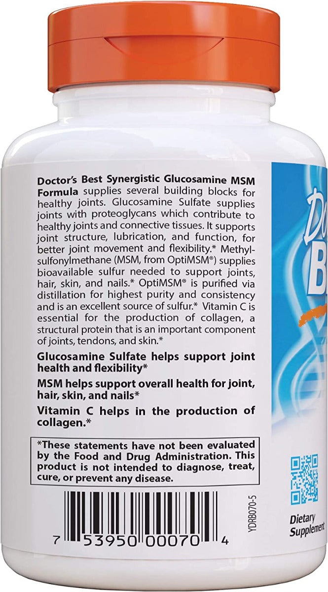 DOCTORS BEST: Synergistic Glucosamine Msm, 180 cp - No Brand For Less