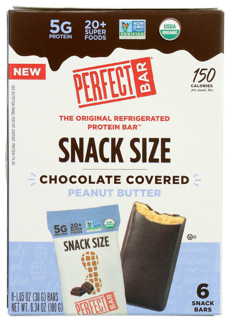 PERFECT FOODS: Chocolate Covered Peanut Butter 6 Snack Bars, 6.34 oz
