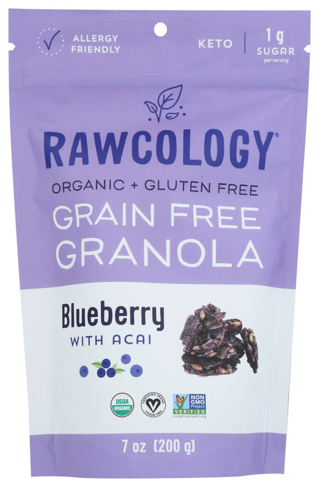 RAWCOLOGY: Granola Blueberry With Acai Gluten Free, 7 OZ