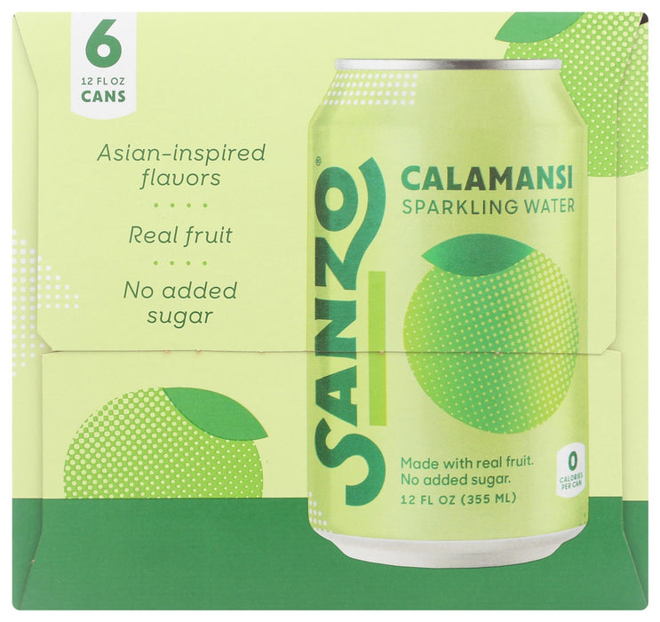 SANZO: Water Sparkling Calamansi 6 Cans, 72 FO