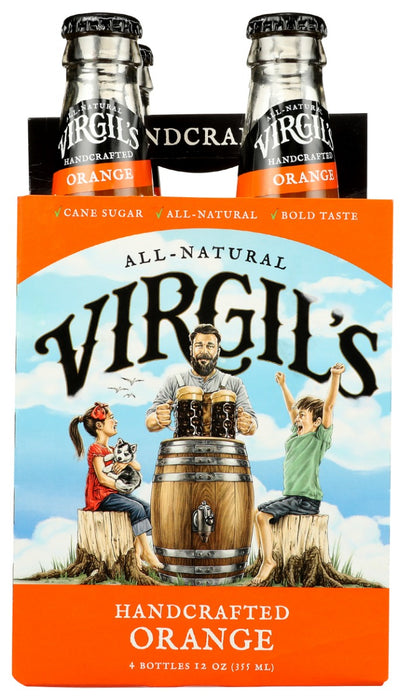 VIRGIL'S: Handcrafted Orange Soda 4-12 oz, 48 oz