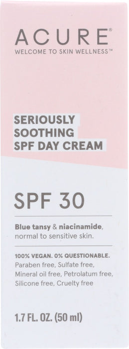 ACURE: Cream Day Soothing SPF30, 1.7 FO