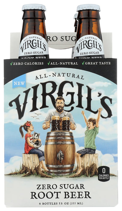 VIRGIL'S: Zero Sugar Root Beer 4 Pack, 48 fo