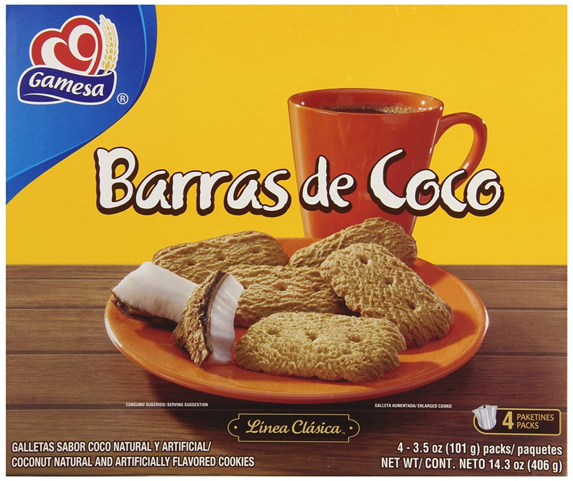 GAMESA: Cookie Barras De Coco, 14.3 oz