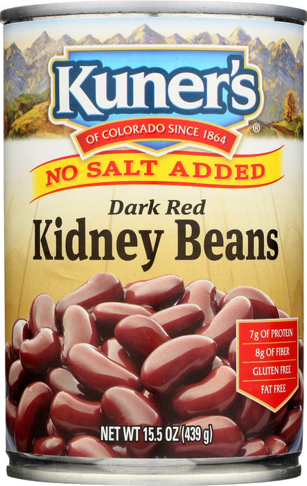 KUNERS: No Salt Added Dark Red Kidney Beans, 15.5 oz