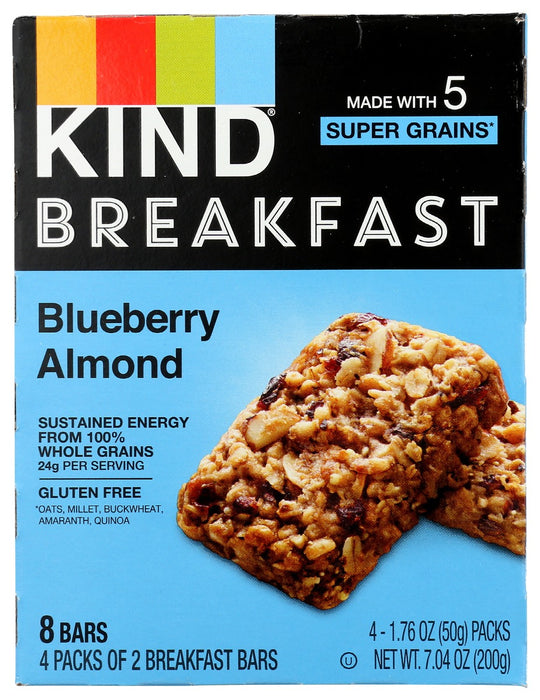 KIND: Blueberry Almond Breakfast Bars 4 Count, 7.04 oz