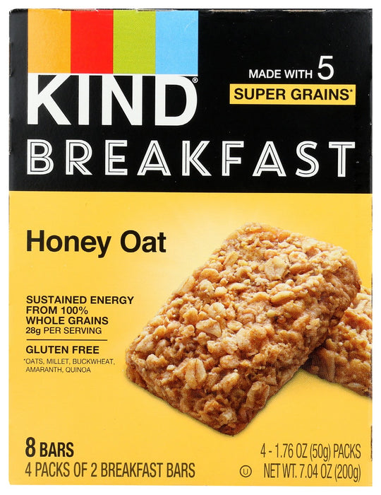 KIND: Honey Oat Breakfast Bars 4 Count, 7.04 oz