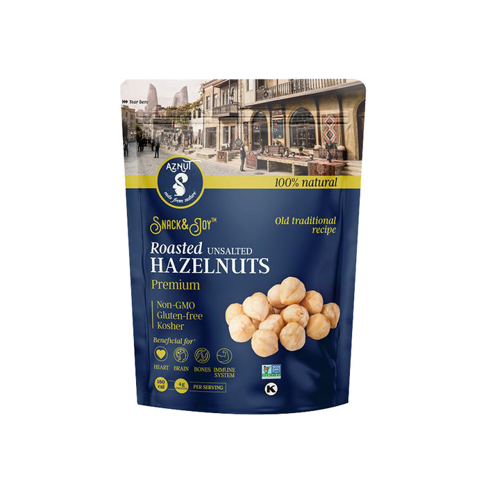 AZNUT: Roasted Unsalted Hazelnuts, 6 oz