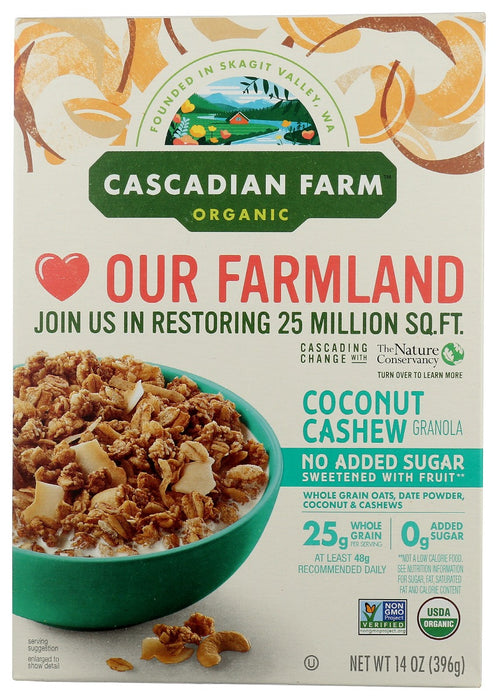 CASCADIAN FARM: Coconut Cashew Granola No Added Sugar, 14 oz