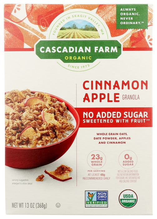 CASCADIAN FARM: Apple Cinnamon Granola No Added Sugar, 13 oz