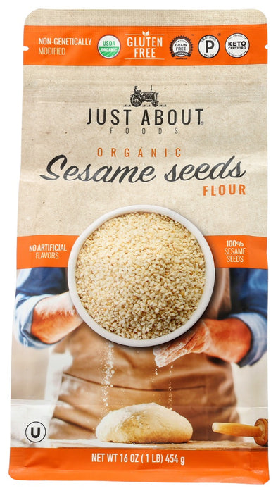 JUST ABOUT FOODS: Organic Sesame Seeds Flour, 1 lb