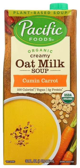 PACIFIC FOODS: Organic Creamy Oat Milk Cumin Carrot Soup, 32 oz