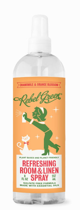 REBEL GREEN: Refreshing Room And Linen Spray Chamomile and Orange Blossom Scent, 8 fo