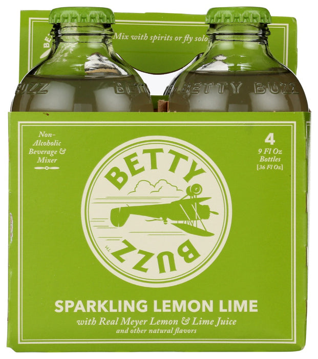 BETTY BUZZ: Sparkling Lemon Lime Cocktail Mixer 4 Pack, 36 fo