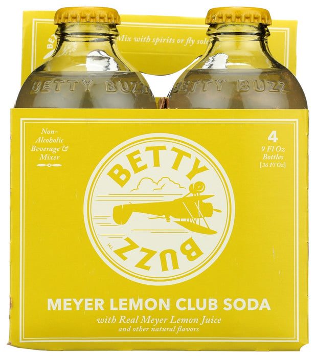 BETTY BUZZ: Meyer Lemon Club Soda Cocktail Mixer 4 Pack, 36 fo