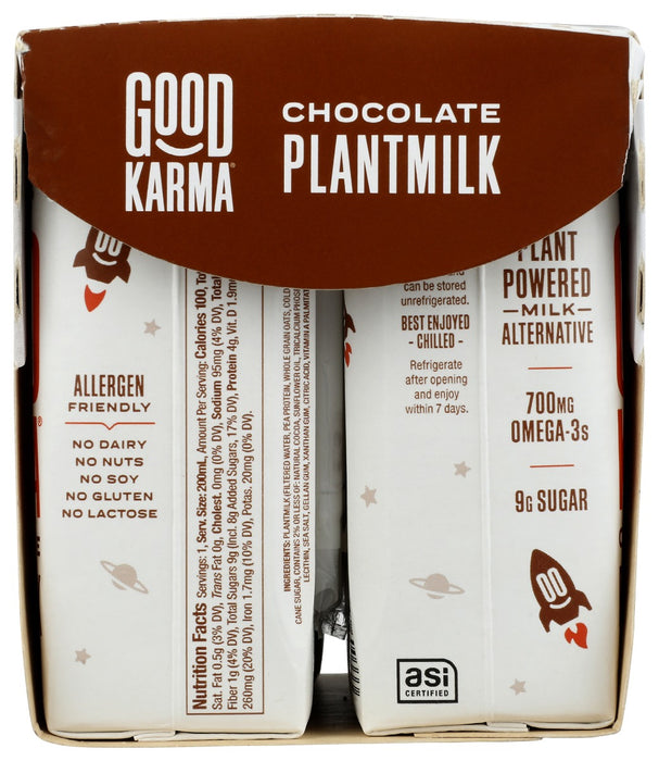 GOOD KARMA: Chocolate Plantmilk 6 Pack, 40.5 fo