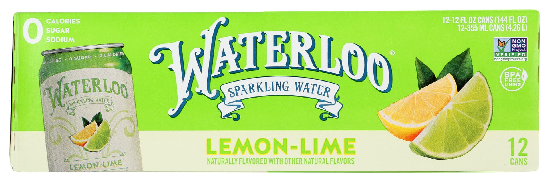 WATERLOO SPARKLING WATER: Water Sprkl Lmn Lime 12Pk, 144 fo