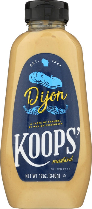 KOOPS: Mustard Sqz Dijon W Wht Wne, 12 oz