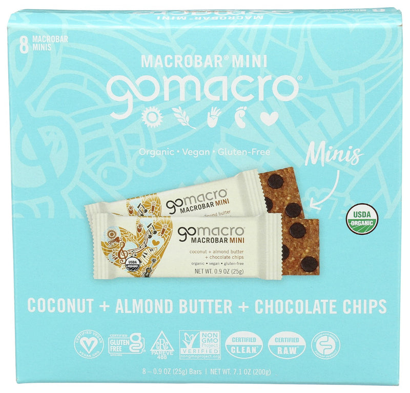 GOMACRO: Bar Coco Alm Mb Mini 8 Pk, 7.1 oz - No Brand For Less